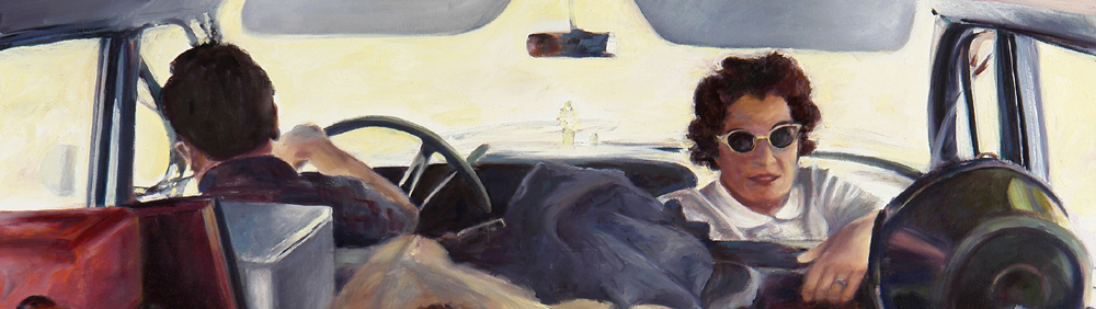 1963 Road Trip detail of painting by Francene Christianson